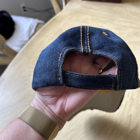 Rhinestone Baseball Hat Blue Denim with Studs Distressed Bling Cap “Queen” Y2K - Picture 7 of 13